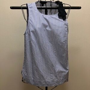 J. Crew White and Gray Sleeveless Tank Top